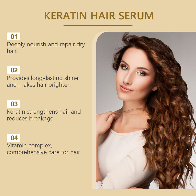 Keratin Hair Serum – Nutrição Profunda e Brilho Intenso para Seus Cabelos